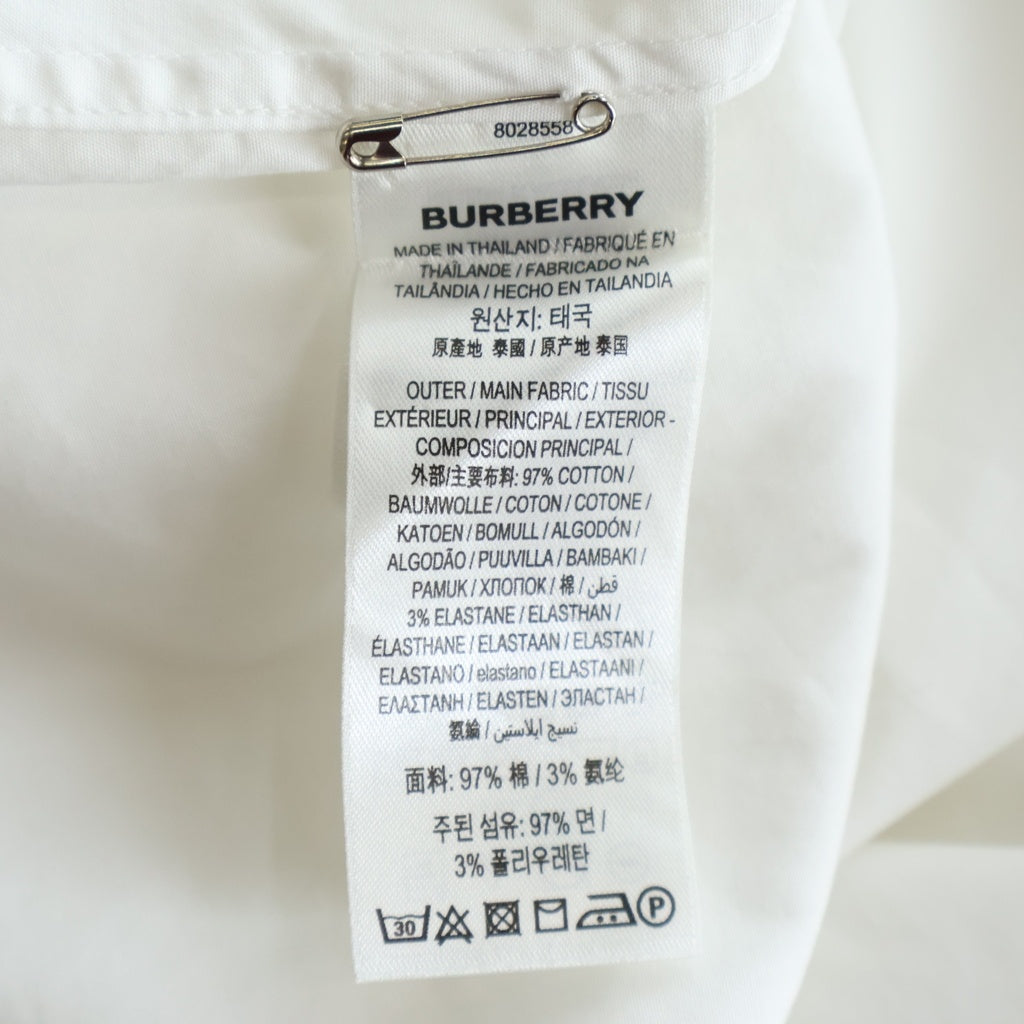 BURBERRY(バーバリー) ロゴエンブロイダリー ドレス 長袖シャツ コットン ホワイト 8028558