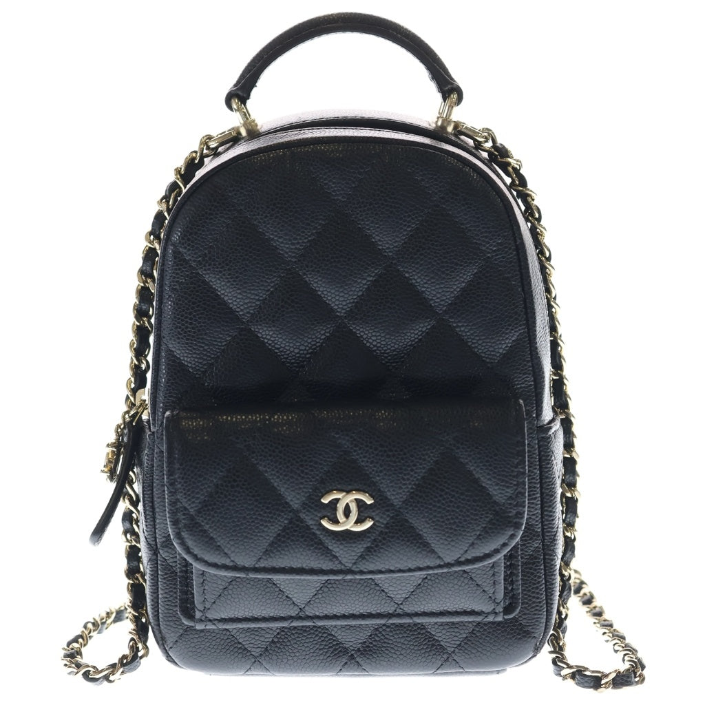 CHANEL(シャネル) マトラッセ チェーン ミニ バッグパック リュック ブラック キャビアスキン ゴールド金具 AP3753 レディース