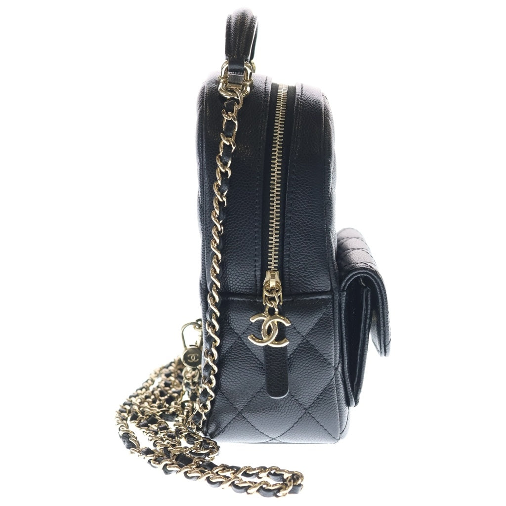 CHANEL(シャネル) マトラッセ チェーン ミニ バッグパック リュック ブラック キャビアスキン ゴールド金具 AP3753 レディース