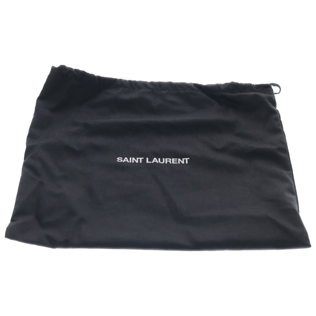 SAINT LAURENT PARIS(サンローランパリ) カサンドラ ロゴ クラッチバッグ ポーチ ケース ブラック 型押しクロコ レザー 664555 ゴールド金具 レディース