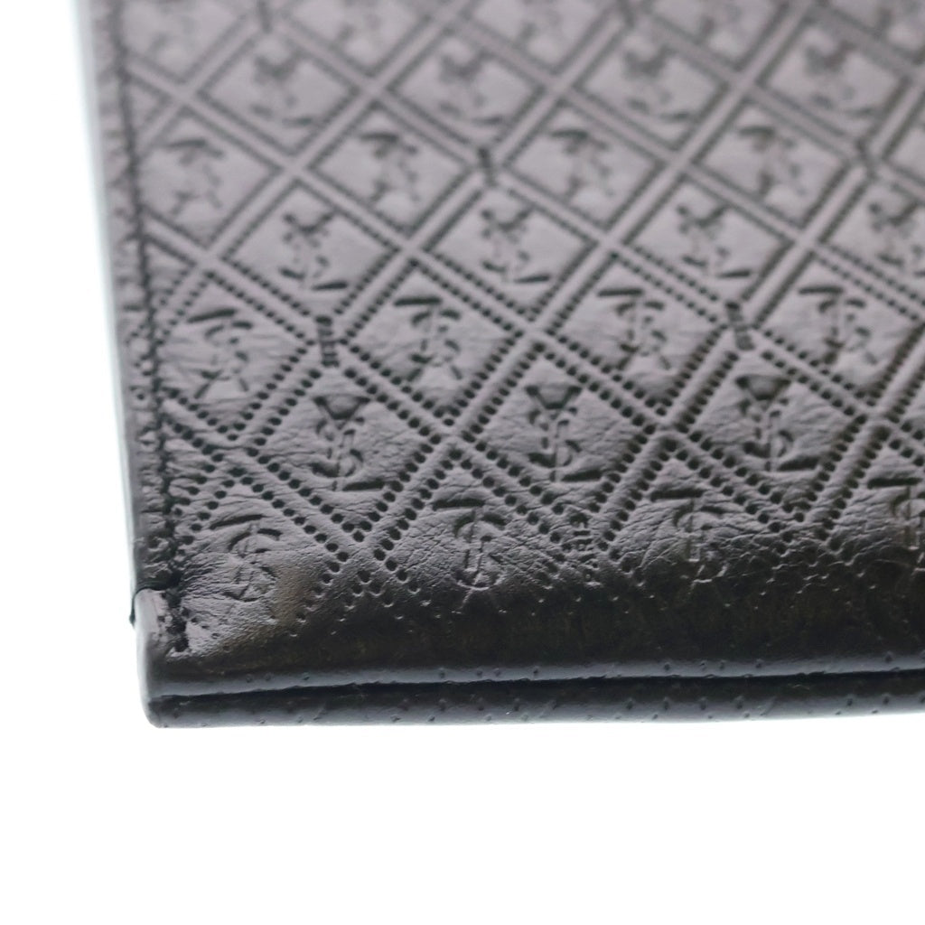 SAINT LAURENT PARIS(サンローランパリ) YSLモノグラム クラッチバッグ セカンドバッグ ブラック レザー 647154 シルバー金具 レディース