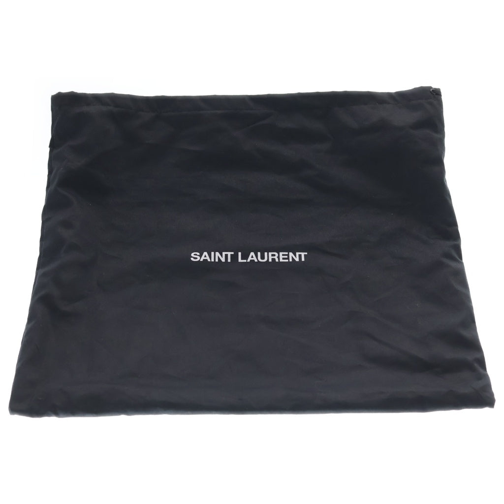 SAINT LAURENT PARIS(サンローランパリ) マトラッセ カレ クラッチバッグ セカンドバッグ ケース ポーチ ブラック レザー 758196 シルバー金具 レディース