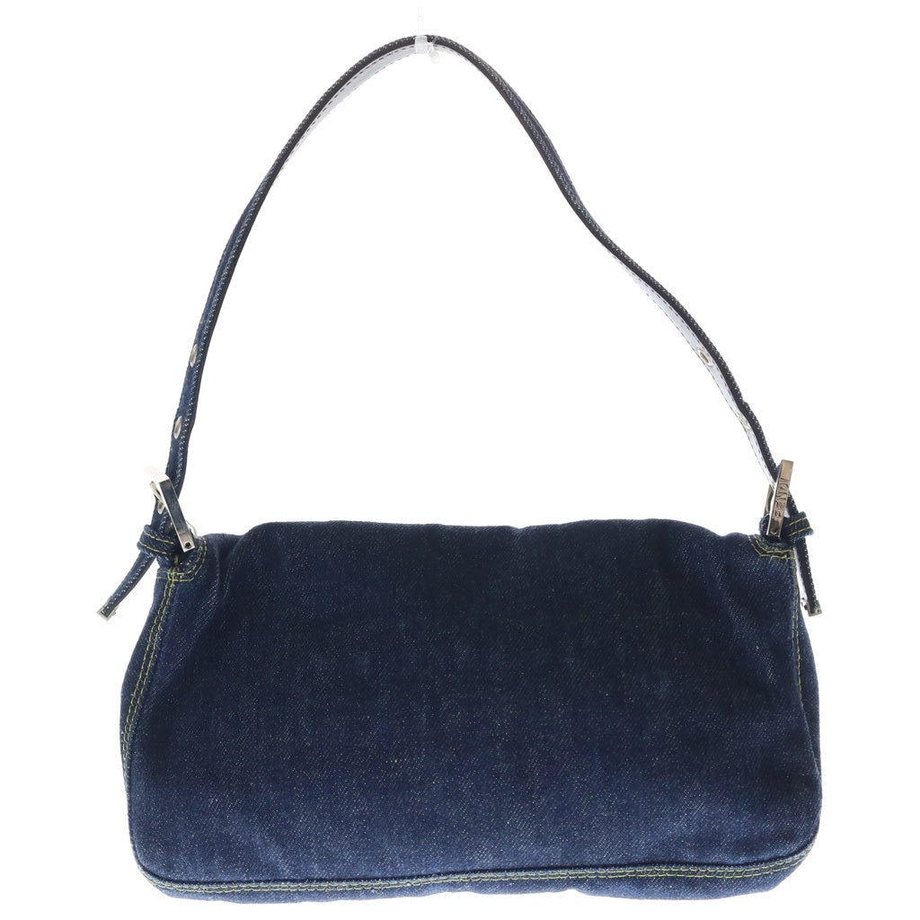 FENDI(フェンディ) デニム マンマバゲット ハンドバッグ ワンショルダーバッグ ネイビー インディゴブルー シルバー金具 レディース