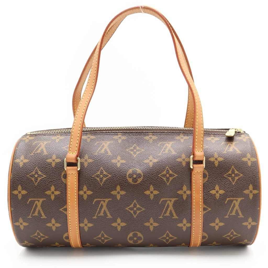 LOUIS VUITTON(ルイヴィトン) モノグラム パピヨン30 ハンドバッグ ボストンバッグ ブラウン レザー×PVC M51385 ゴールド金具