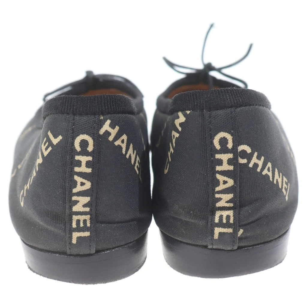 CHANEL ブラック バレエシューズ CHANEL(シャネル) リボンモチーフ バレエシューズ ブラック #37