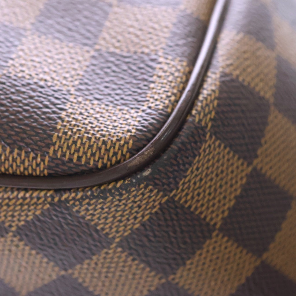 LOUIS VUITTON(ルイヴィトン) ダミエ ベレムMM ハンドバッグ ブラウン レザー×PVC N51174 ゴールド金具 レディース