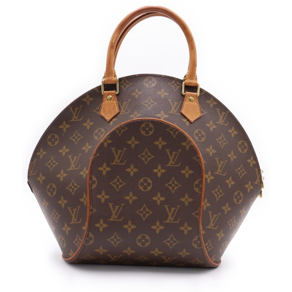 LOUIS VUITTON(ルイヴィトン) モノグラム エリプスMM ハンドバッグ ブラウン レザー×PVC M51126 ゴールド金具 レディース