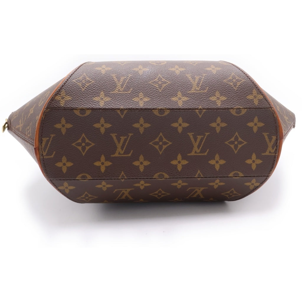 LOUIS VUITTON(ルイヴィトン) モノグラム エリプスMM ハンドバッグ ブラウン レザー×PVC M51126 ゴールド金具 レディース