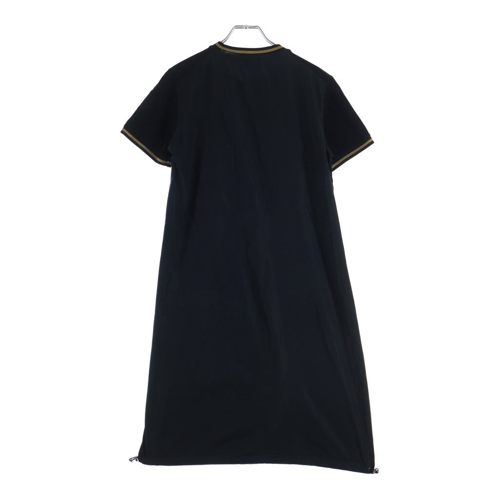 MONCLER(モンクレール) ABITO 半袖ナイロンワンピース ブラック×ゴールド XS F20938I71700 レディース