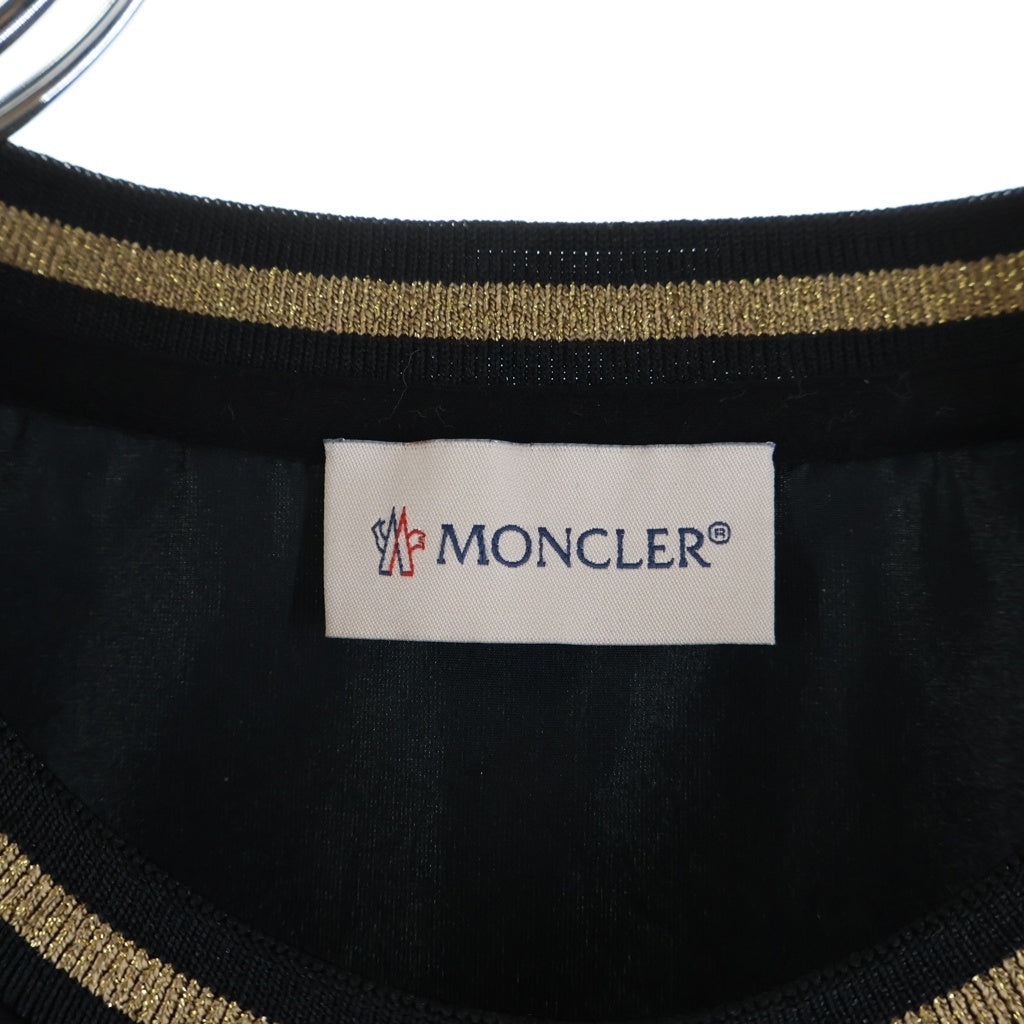 MONCLER(モンクレール) ABITO 半袖ナイロンワンピース ブラック×ゴールド XS F20938I71700 レディース