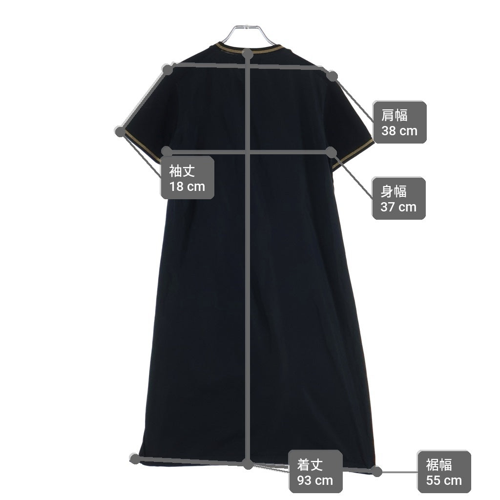 MONCLER(モンクレール) ABITO 半袖ナイロンワンピース ブラック×ゴールド XS F20938I71700 レディース