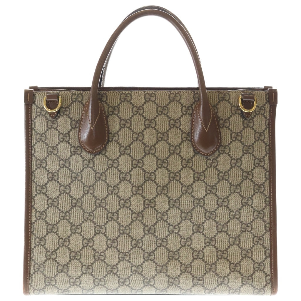 GUCCI(グッチ) GGスプリーム スモール 2WAY ハンドバッグ トートバッグ 659983 ブラウン/ベージュ レディース