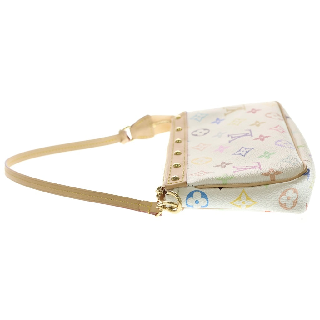 LOUIS VUITTON(ルイヴィトン) LV×TM モノグラムマルチカラー ポシェット・アクセソワール 2WAYバッグ ハンドバッグ ショルダーバッグ ホワイト×ブラウン レザー×PVC M13404 ゴールド金具 レディース