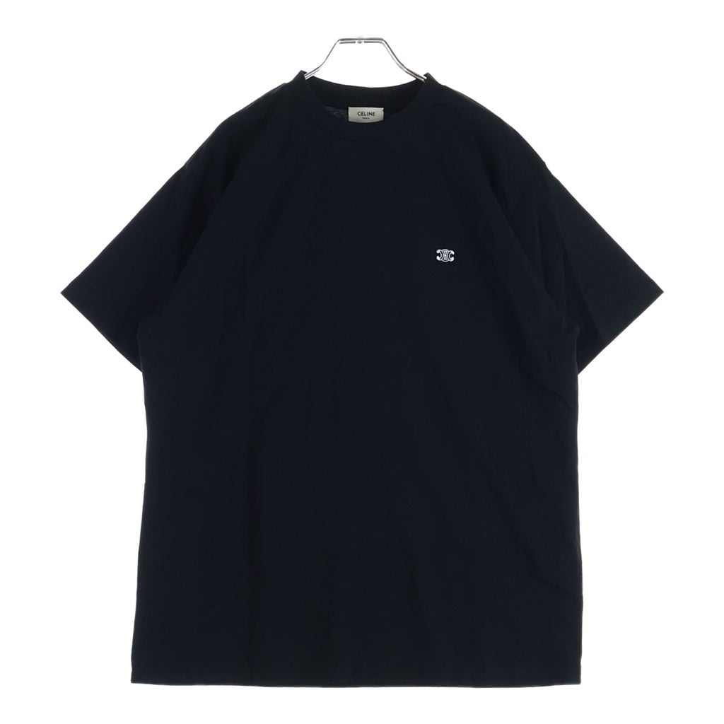 CELINE(セリーヌ) トリオンフ刺繍 半袖Tシャツ ブラック #L