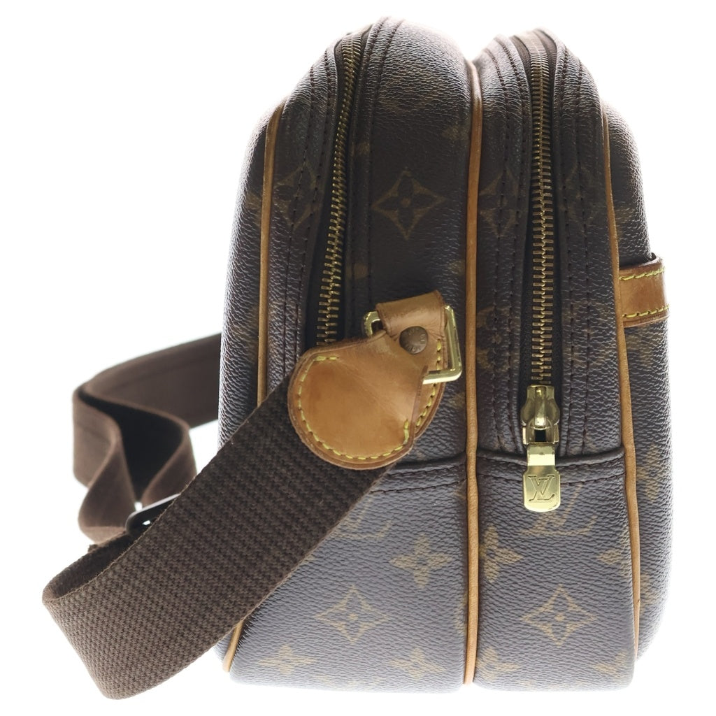 LOUIS VUITTON(ルイヴィトン) モノグラム リポーターPM ショルダーバッグ ブラウン レザー×PVC M45254 ゴールド金具 レディース