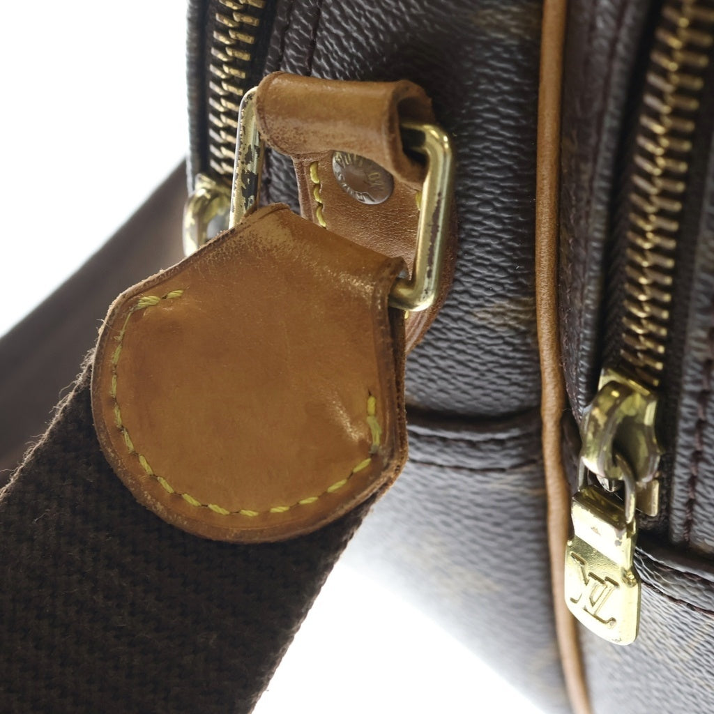 LOUIS VUITTON(ルイヴィトン) モノグラム リポーターPM ショルダーバッグ ブラウン レザー×PVC M45254 ゴールド金具 レディース