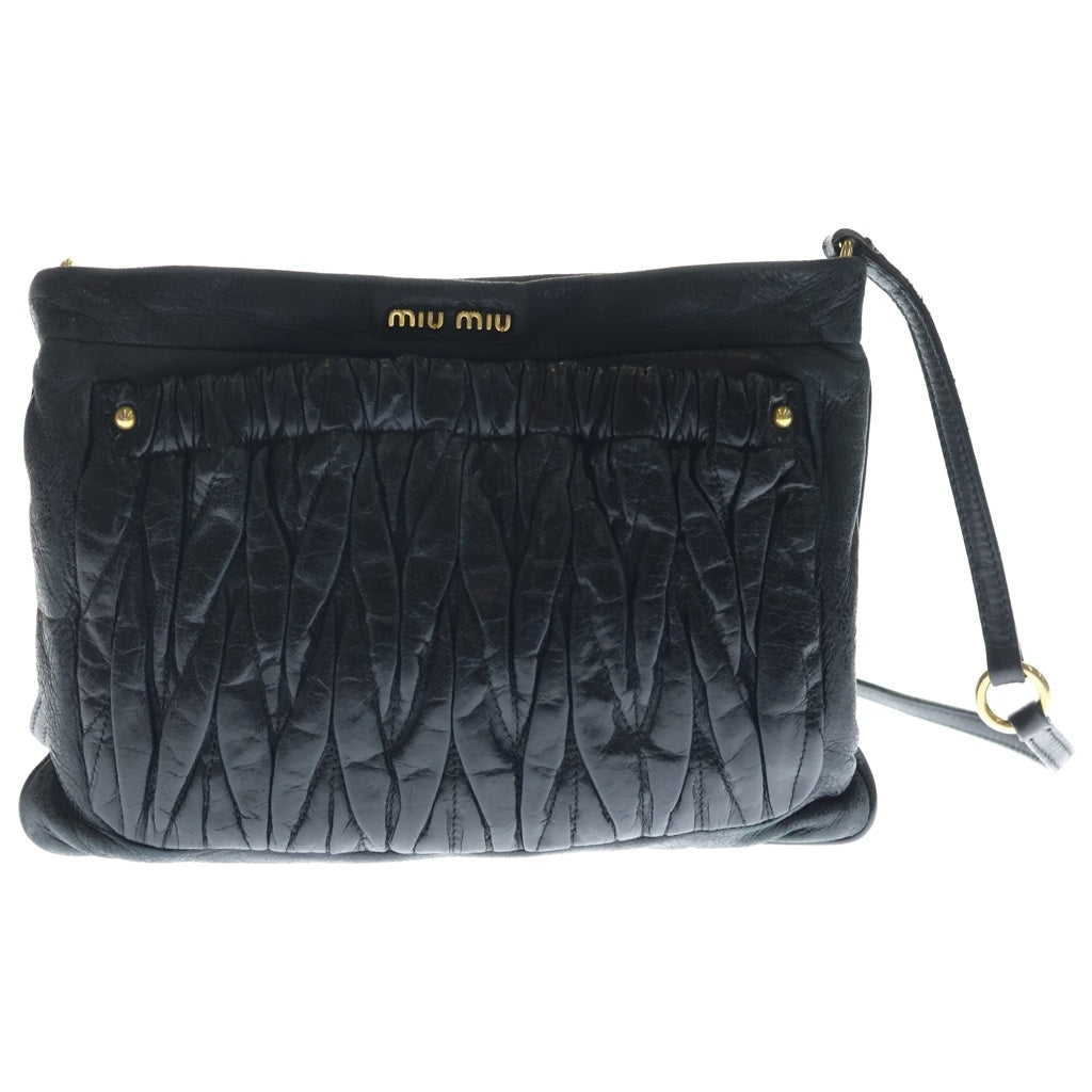 miumiu(ミュウミュウ) ショルダーバッグ ミニバッグ ブラック レザー ゴールド金具 レディース