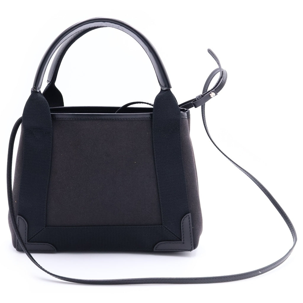 BALENCIAGA(バレンシアガ) カバス XS トートバッグ ショルダーバッグ ネイビー レザー×キャンバス 390346 シルバー金具 レディース
