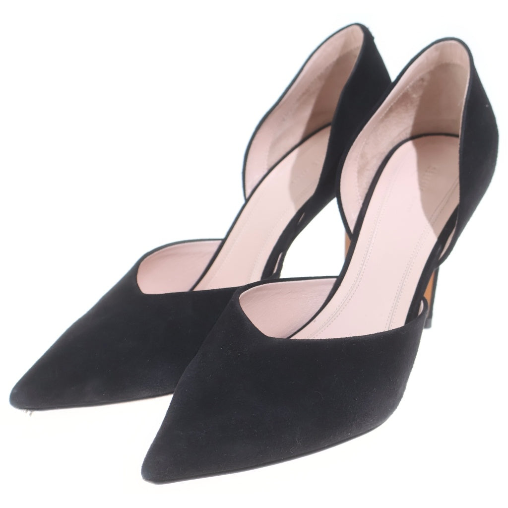 CELINE(セリーヌ) ポインテッドトゥ スエードヒールパンプス ブラック #36 レディース