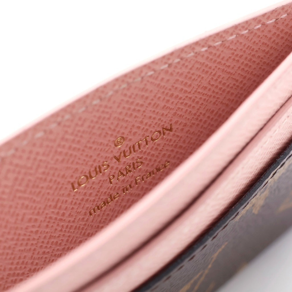 LOUIS VUITTON(ルイヴィトン) モノグラム ポルトカルト PVC レザー LVチャーム カードケース パスケース M82739 ブラウン/ピンク レディース