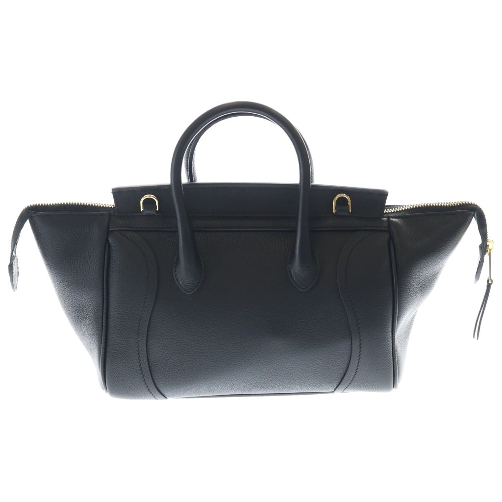 CELINE(セリーヌ) リトル ラゲージ レザー 2WAY ハンド ショルダー バッグ ゴールド金具 ブラック L108J3056.38NO レディース