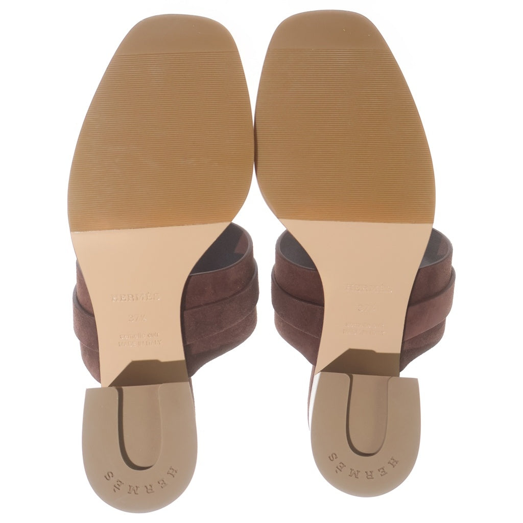 HERMES(エルメス) Kute60 厚底サンダル ブラウン #37 1/2