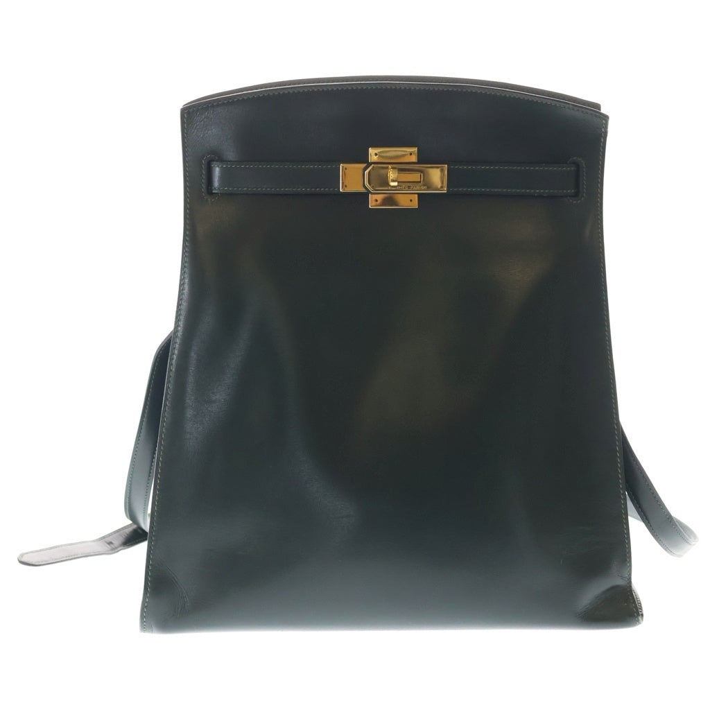 HERMES(エルメス) ケリースポーツGM ボックスカーフ ゴールド金具 ◯G刻印 ショルダーバッグ グリーン系 レディース