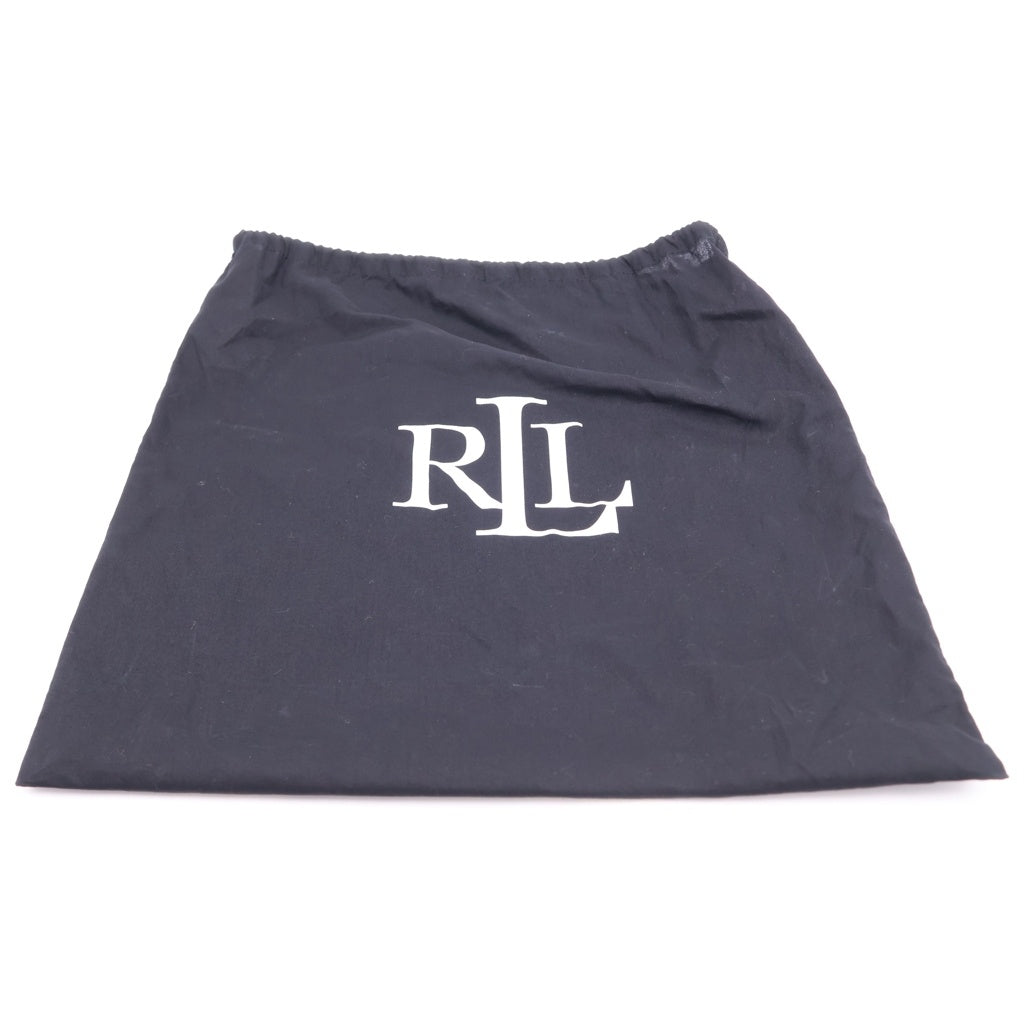 POLO RALPH LAUREN(ポロラルフローレン) ロゴプレート レザー ワンショルダー バッグ ゴールド金具 ブラック レディース