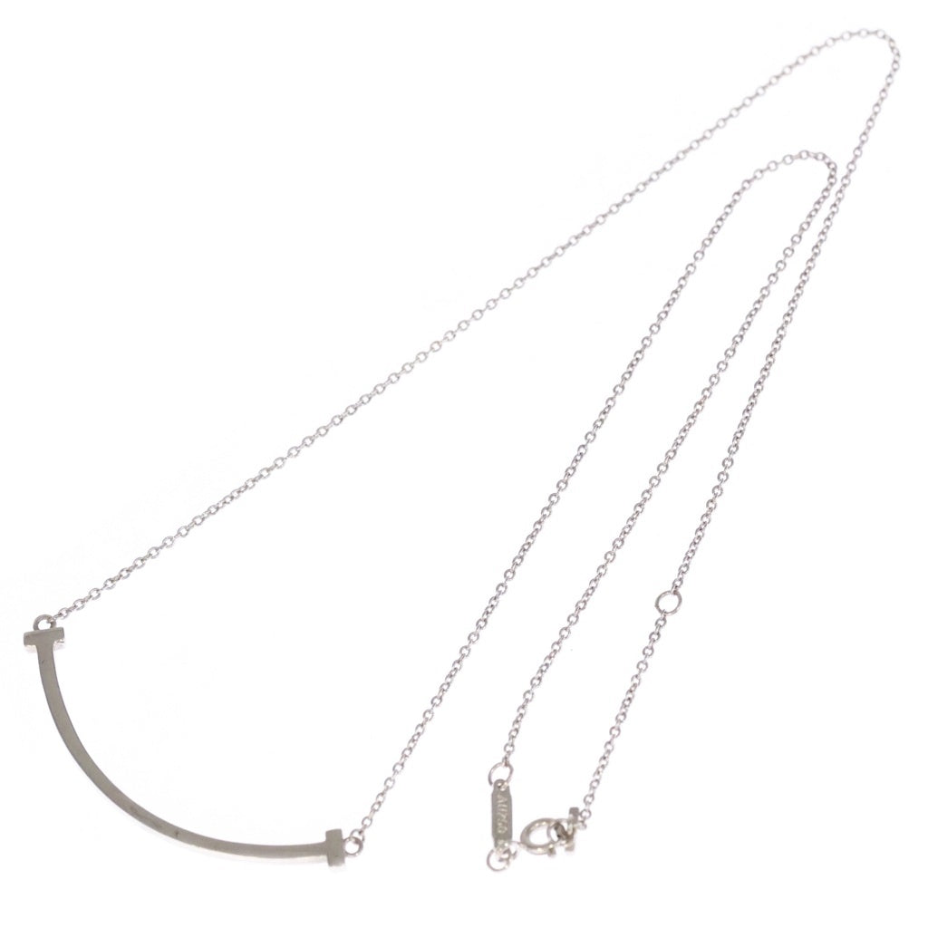 TIFFANY & Co.(ティファニー) Tスマイル ネックレス ペンダント チェーン ホワイトゴールド Au750WG レディース