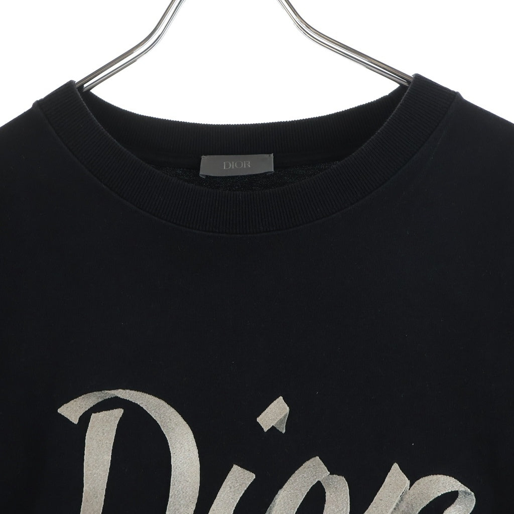 Christian Dior(クリスチャンディオール) ロゴ刺繍 コンパクトジャージー クルーネック 半袖Tシャツ カットソー ブラック 239J659A0554