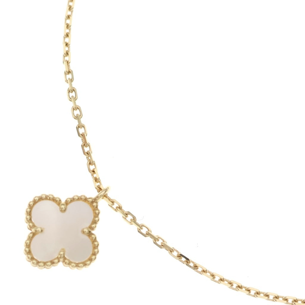 Van Cleef & Arpels(ヴァンクリーフアンドアーペル) スウィートアルハンブラ マザーオブパール ネックレス ペンダント チェーン ゴールド×ホワイト VCARF69100 レディース
