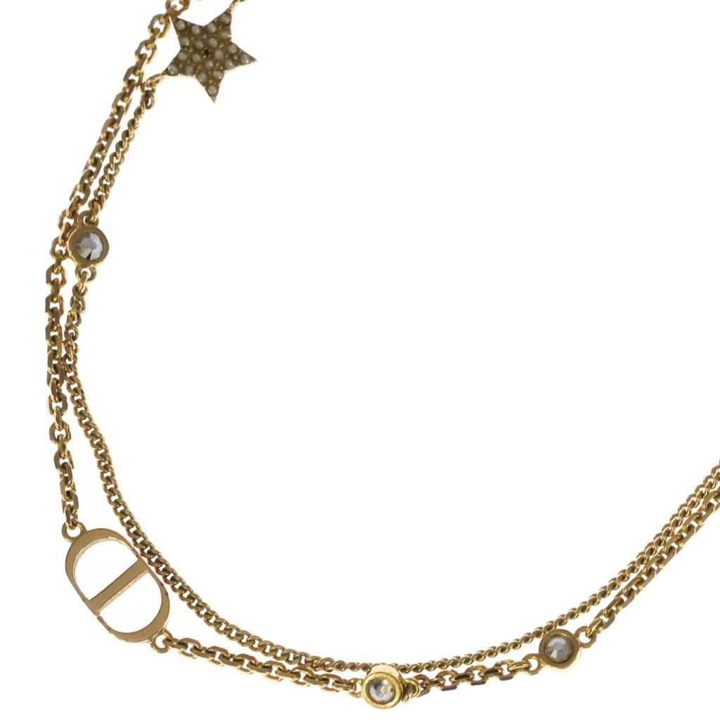 Christian Dior(クリスチャンディオール) Petit CD ダブル ネックレス ロゴ スター チェーン ゴールド レディース