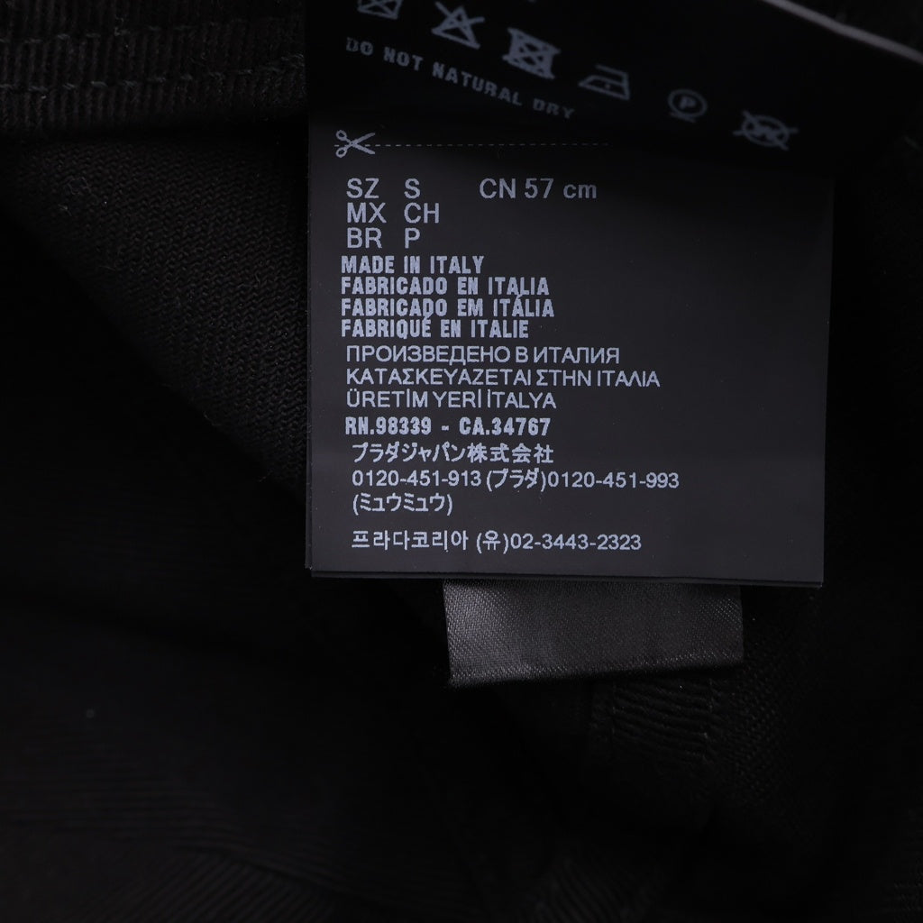 miumiu(ミュウミュウ) ドリル ベースボールキャップ 帽子 デニム コットン ロゴ ブラック 5HC370 レディース