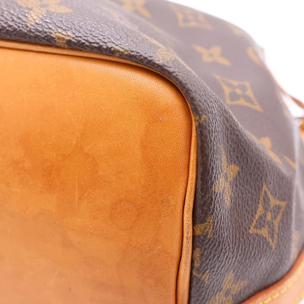 LOUIS VUITTON(ルイヴィトン) モノグラム プチノエ ショルダーバッグ ブラウン レザー×PVC M42226 ゴールド金具 レディース