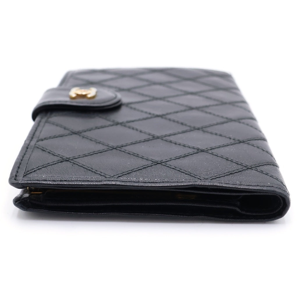 CHANEL(シャネル) ココマーク ビコローレ 長財布 ロングウォレット カードケース ブラック レザー ゴールド金具 レディース