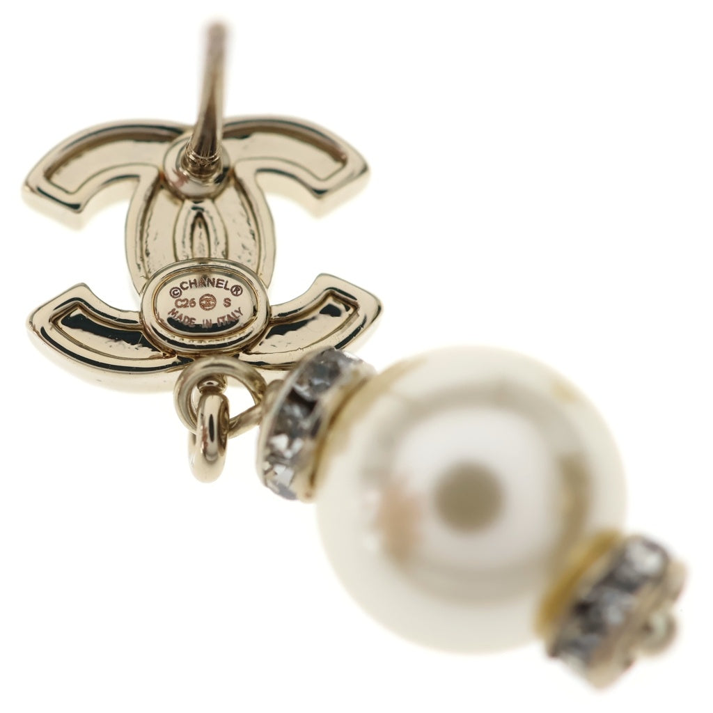CHANEL(シャネル) ココマーク ラインストーンパール ピアス ゴールド レディース