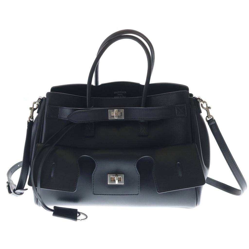 BALENCIAGA(バレンシアガ) BEL AIR CARRY ALL ベルエア キャリー オール レザー 2WAY ハンド ショルダー トートバッグ シルバー金具 ブラック 835689 レディース