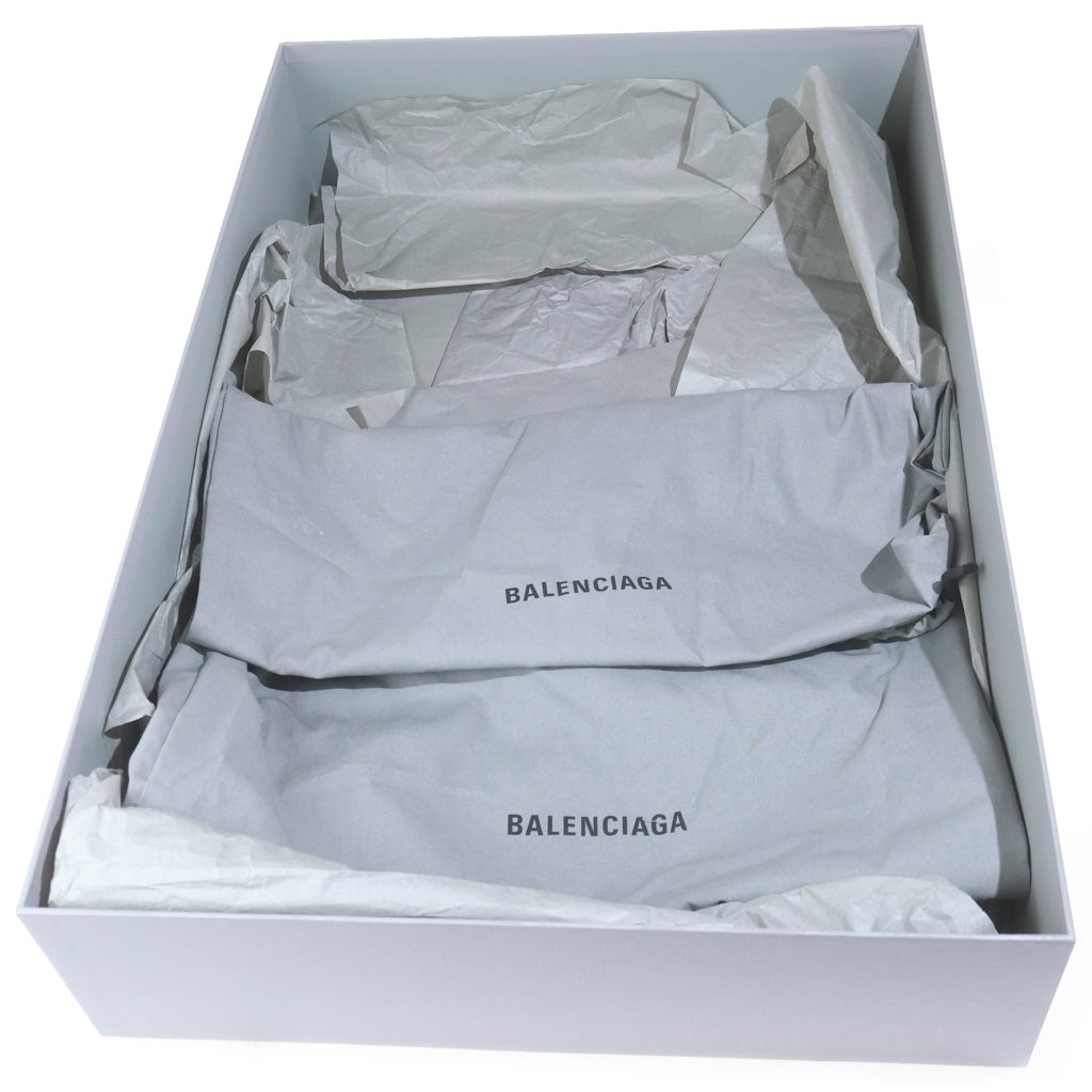 BALENCIAGA(バレンシアガ) Bel Air ベルエア ブーティ サイドジップ レザー スクエアトゥ ヒール ロングブーツ シューズ シルバー金具 ブラック レディース