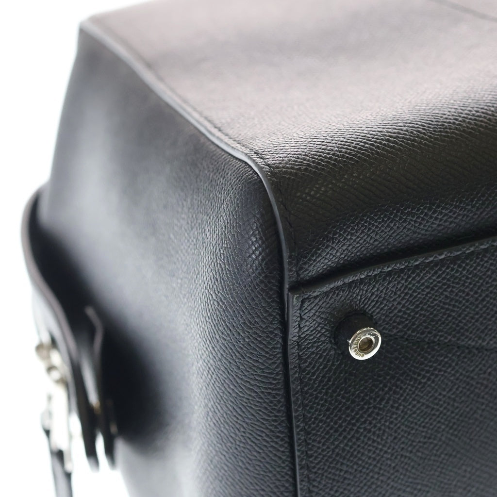 BURBERRY(バーバリー) TBロゴ ボストンバッグ トラベルバッグ ハンドバッグ ショルダーバッグ 2WAY ブラック レザー シルバー金具