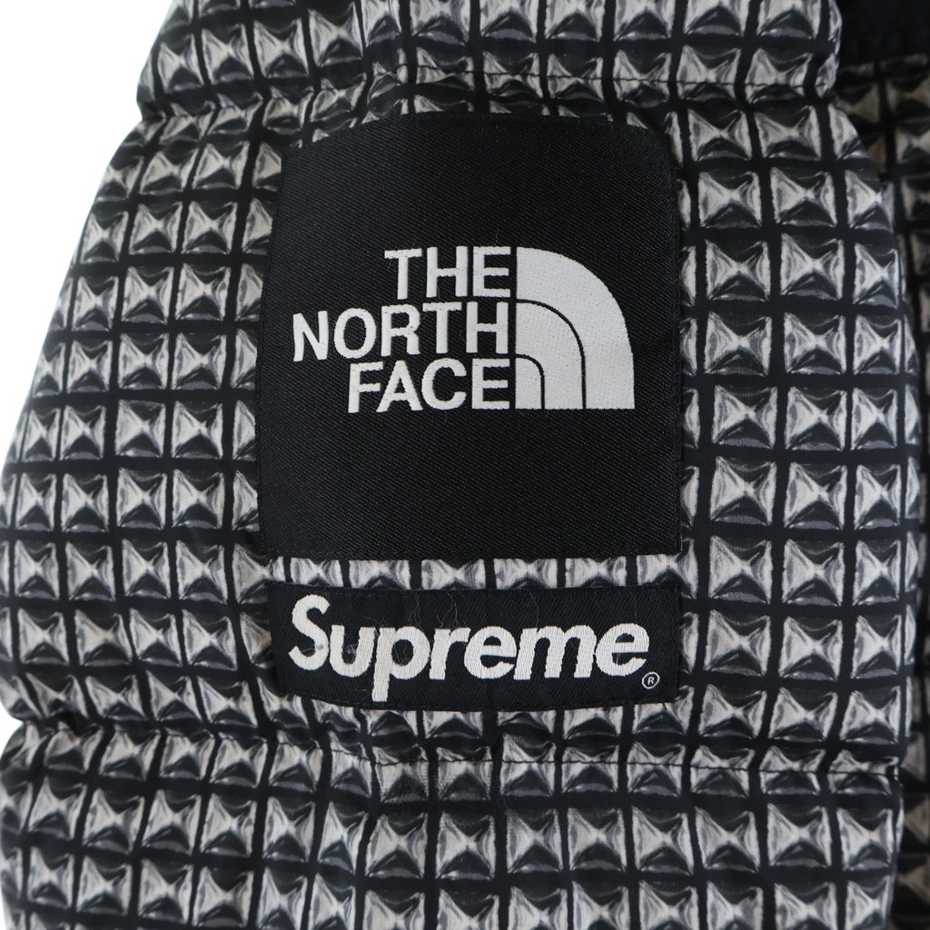 SUPREME(シュプリーム) シュプリーム×ノースフェイス スタッズ柄 ヌプシ ダウンジャケット ブラック #M
