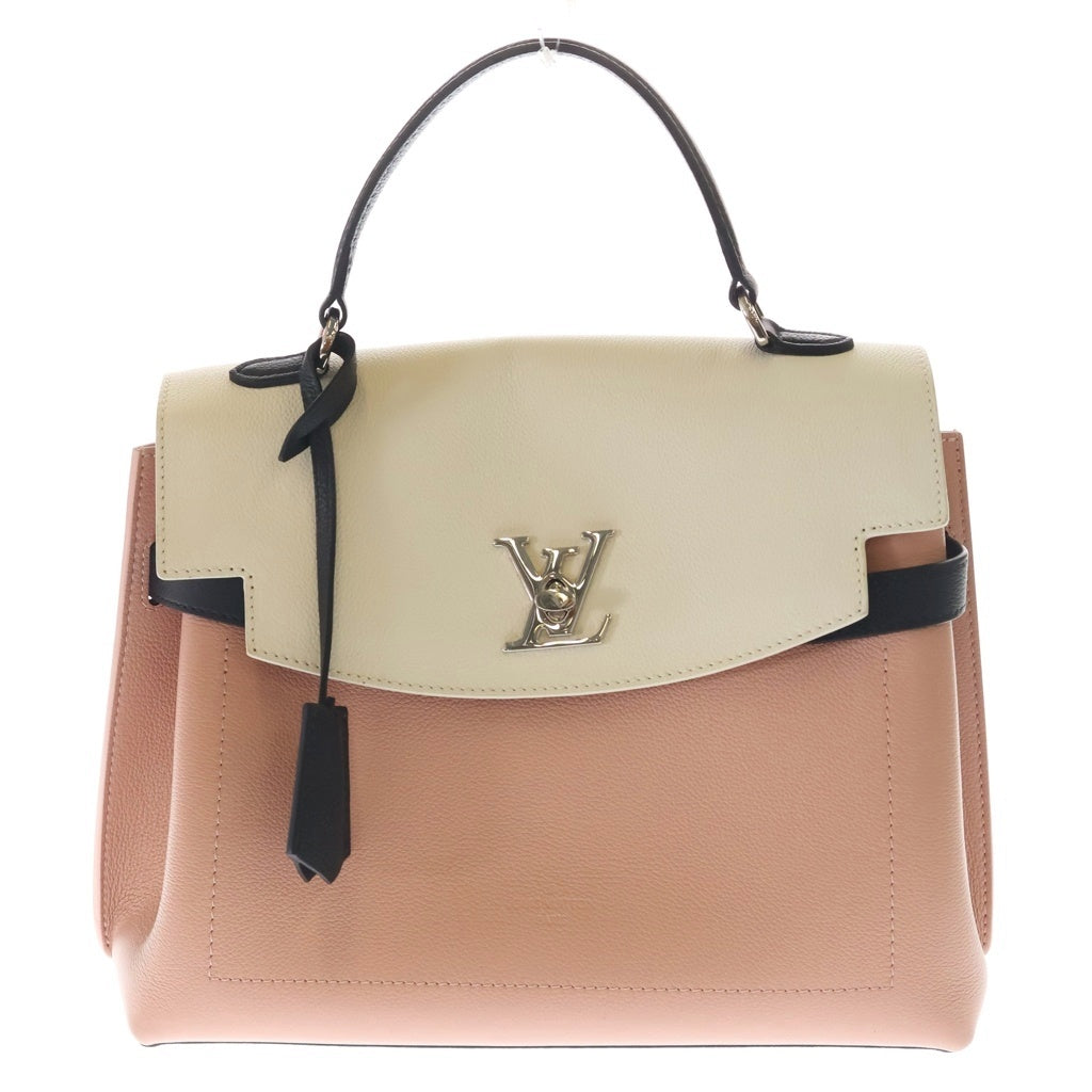 LOUIS VUITTON(ルイヴィトン) ロックミー・エヴァーMM ローズバレーブロンマイトノワール ハンドバッグ ピンク×ホワイト×ブラック レザー M52787 シルバー金具 レディース