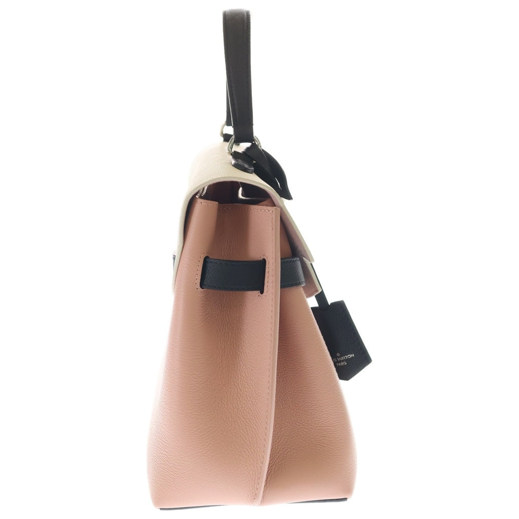 LOUIS VUITTON(ルイヴィトン) ロックミー・エヴァーMM ローズバレーブロンマイトノワール ハンドバッグ ピンク×ホワイト×ブラック レザー M52787 シルバー金具 レディース