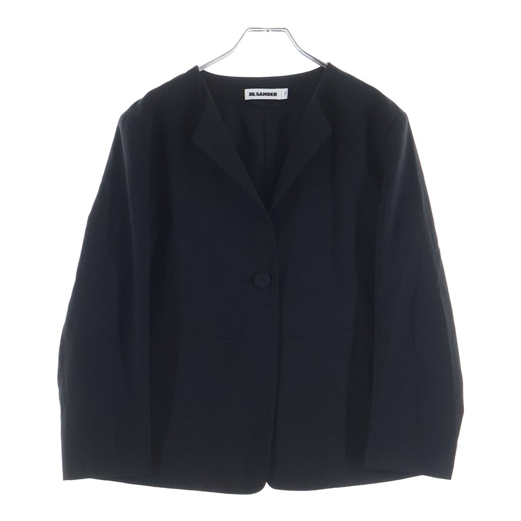 JIL SANDER(ジルサンダー) 1Bノーカラージャケット ウール イタリア製 ブラック JSPK191024 レディース