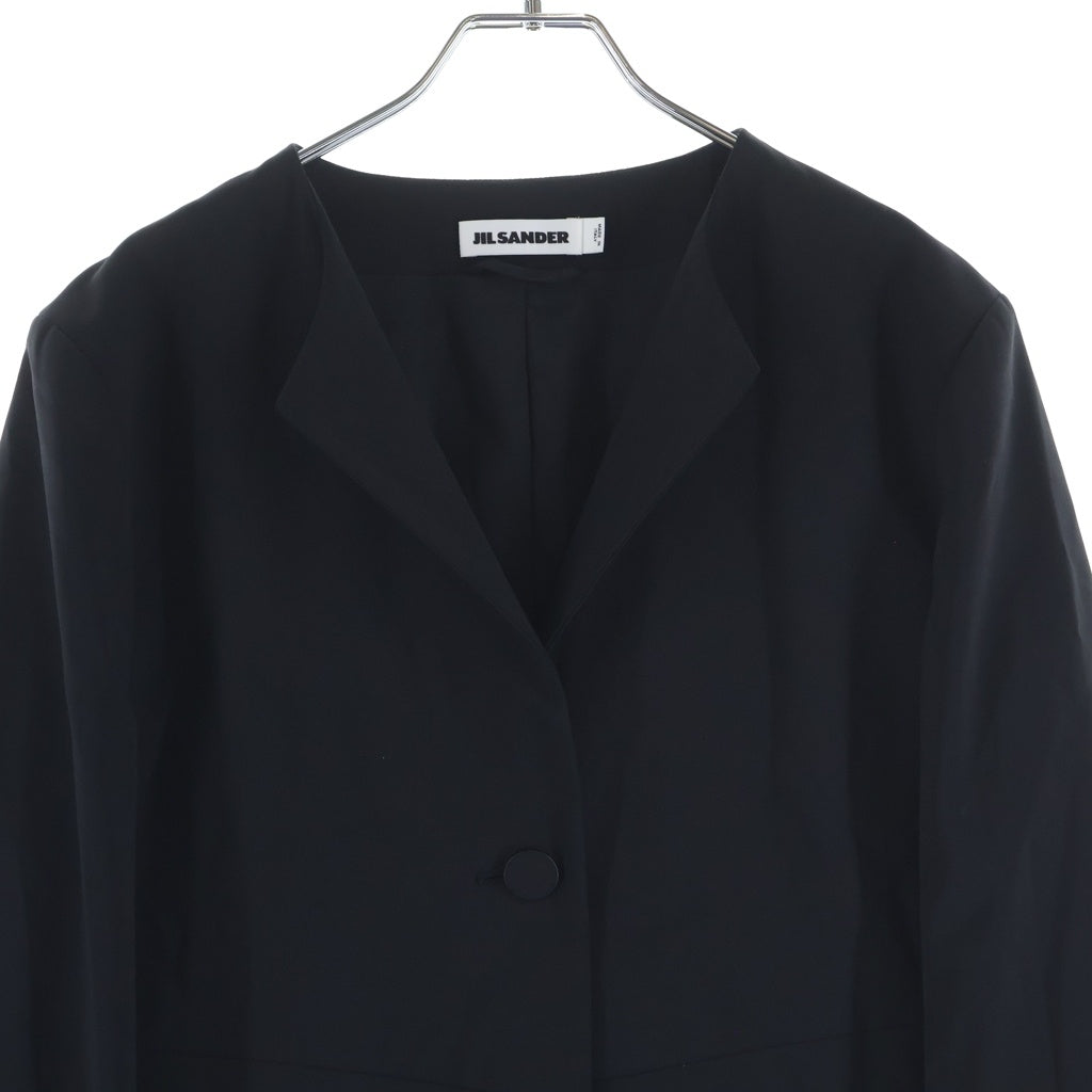 JIL SANDER(ジルサンダー) 1Bノーカラージャケット ウール イタリア製 ブラック JSPK191024 レディース