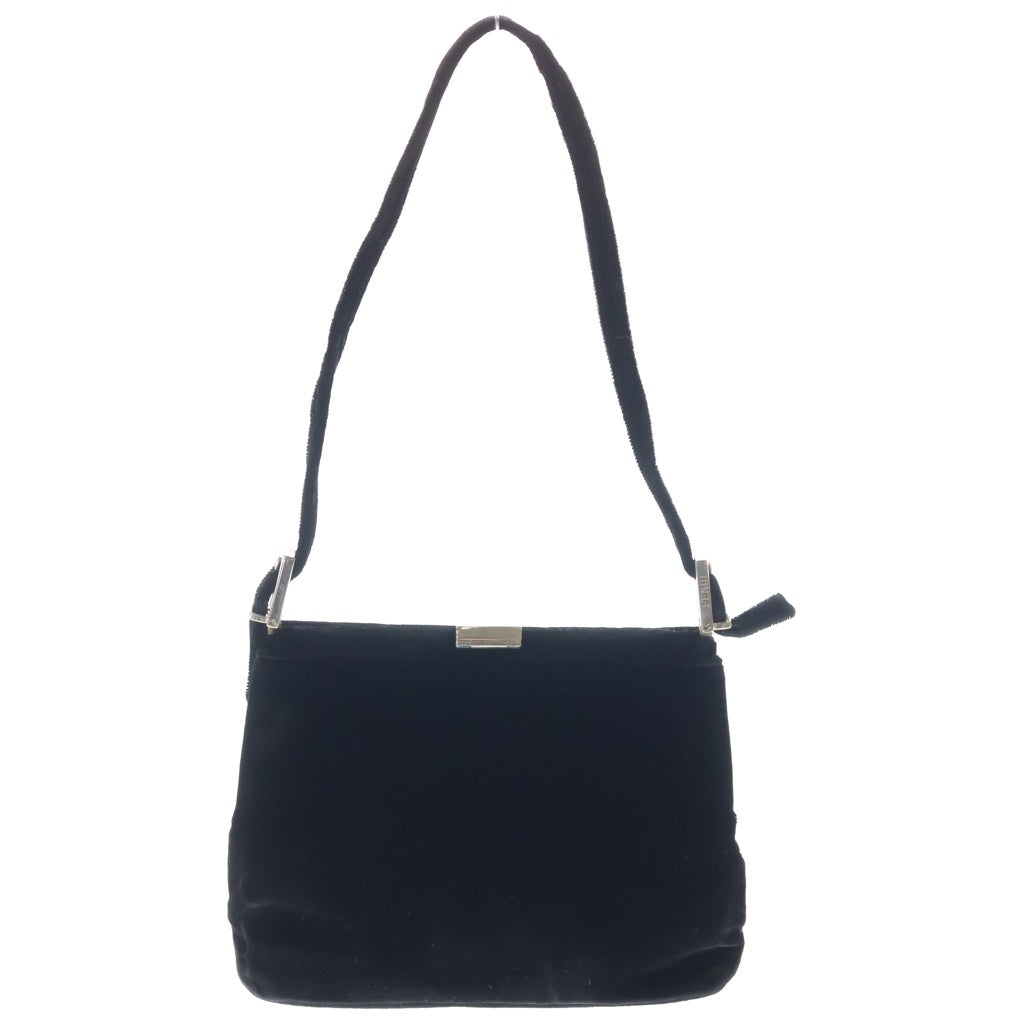 FENDI(フェンディ) ミニハンドバッグ ブラック ベロア ゴールド金具 レディース