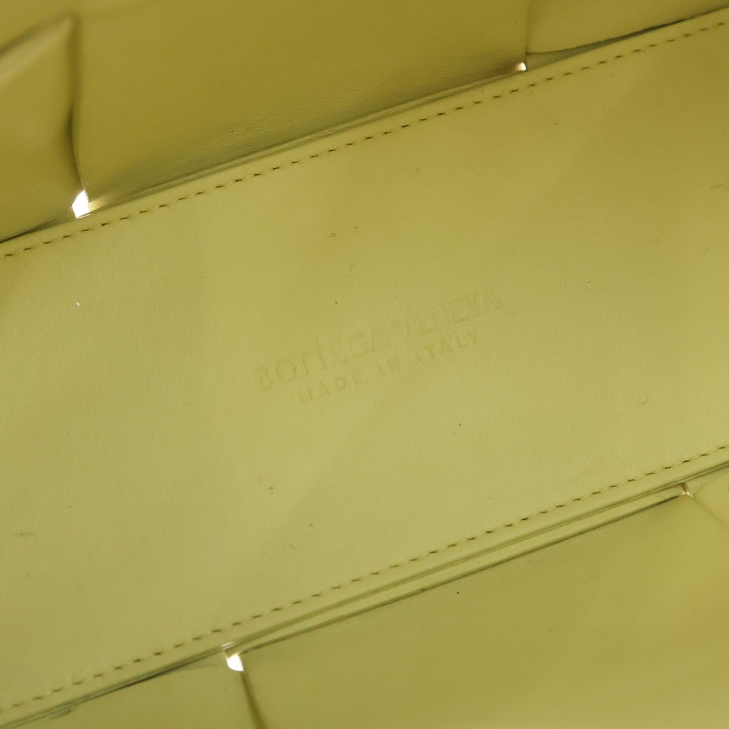 BOTTEGA VENETA(ボッテガヴェネタ) マキシイントレチャート ミニアルコ レザー 2WAY ハンド ショルダー トートバッグ ゴールド金具 イエロー レディース