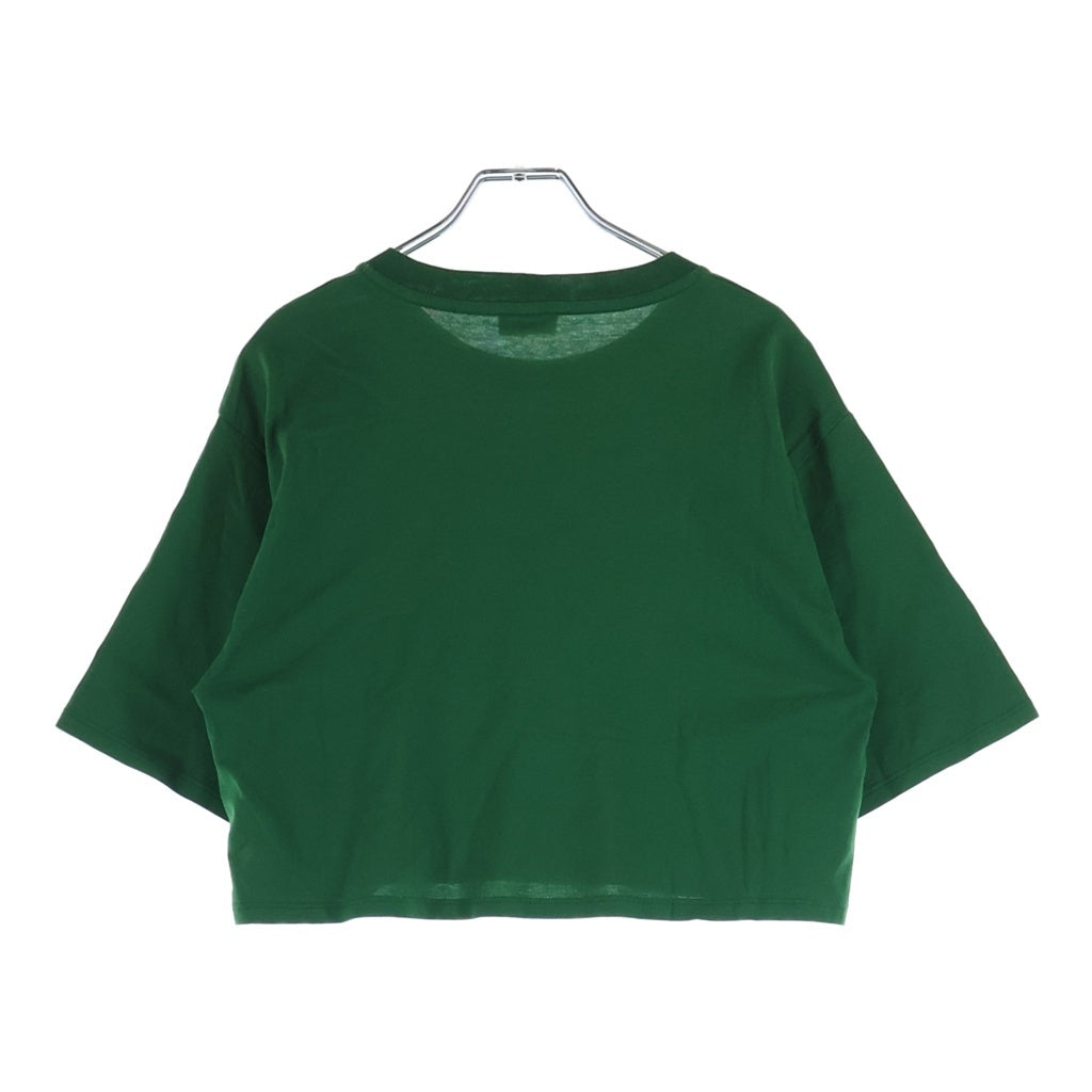 CELINE(セリーヌ) 21SS T-Shirt クロップド ロゴプリント半袖Tシャツ グリーン レディース 2X761501F