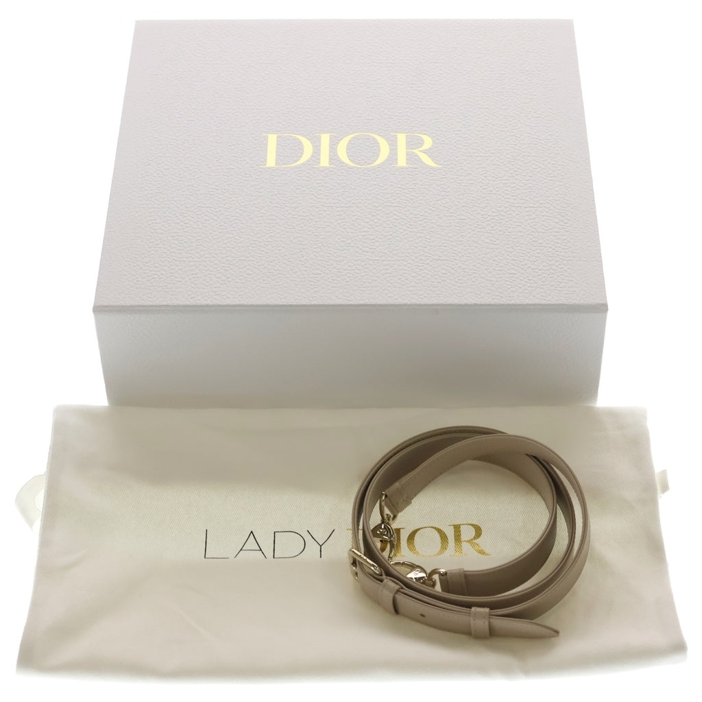 Christian Dior(クリスチャンディオール) レディディオール カナージュ スモール 2WAYハンドバッグ ショルダーバッグ ベージュ ラムスキン ゴールド金具 レディース