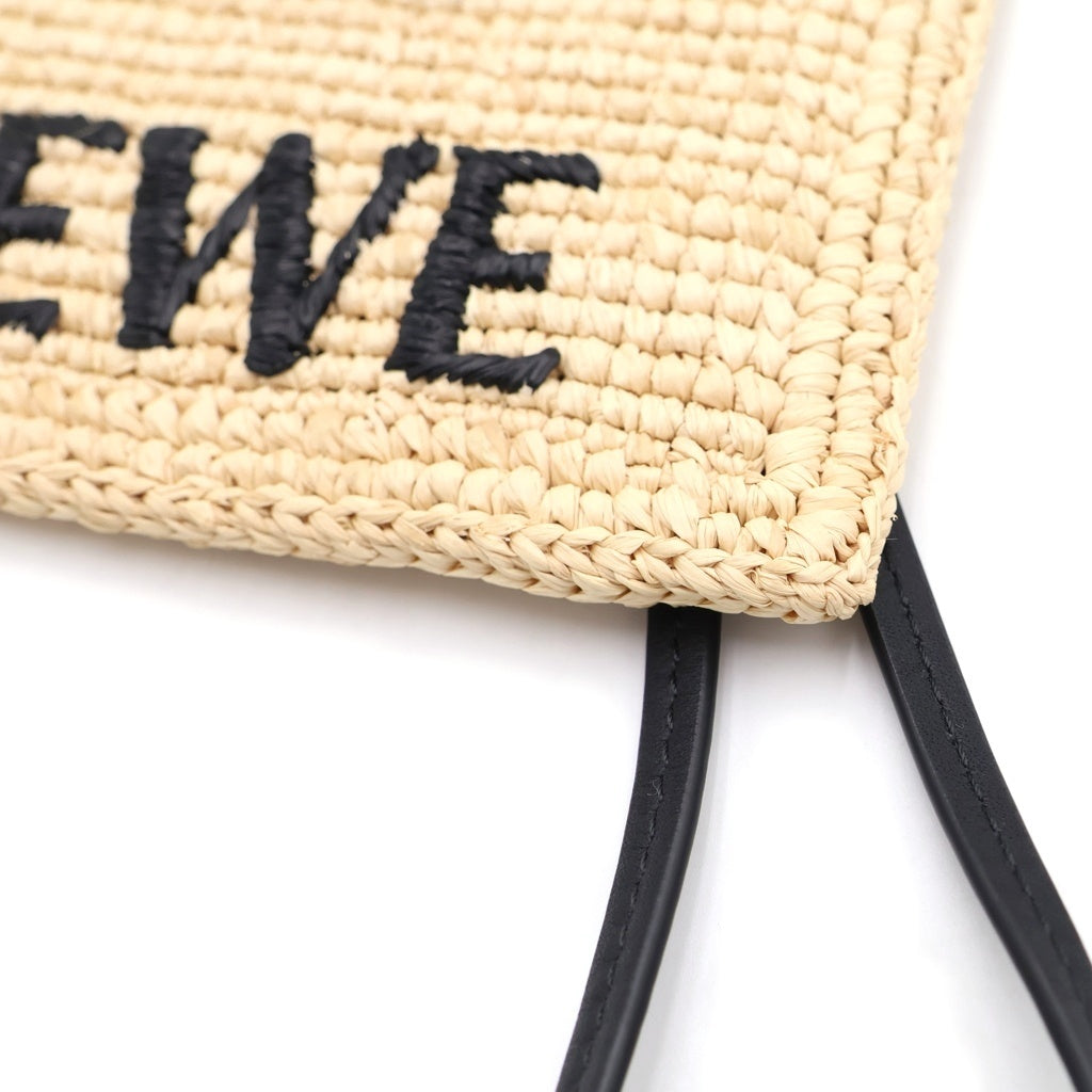 LOEWE(ロエベ) ラフィアドローストリングポケット アナグラム ショルダーバッグ ミニバッグ ベージュ ラフィア レディース