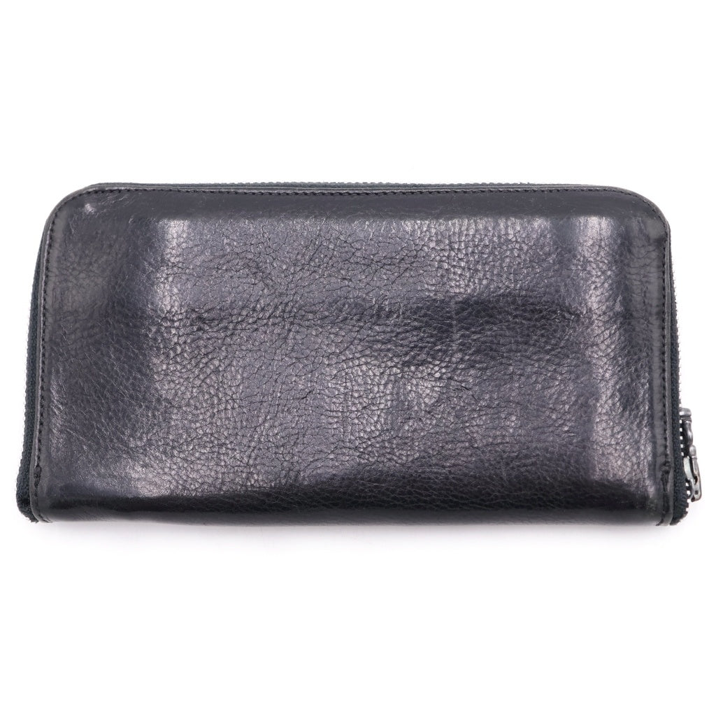 CHROME HEARTS(クロムハーツ) REC F ZIP PLANE プレーン ラウンドジップ レザー ブラック